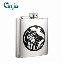 304 Stainless Steel Silk-Print Logo portable Wine Hip Flask